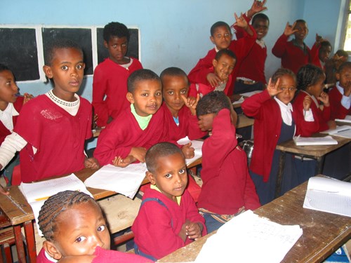 Skolebørn i Etiopien